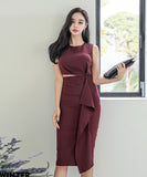 キャバドレス 膝丈ドレス フリル セクシー タイトドレス XH2-ZED885196A71