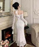 ロングドレス レース ホルターネック マーメイドドレス エレガント カワセクシー オフショルダーXH2-CD7-238-85950530