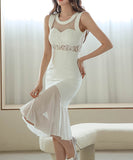 キャバドレス 膝丈ドレス エレガント 気質 同伴 チュール セクシー XH2-ZED88266A71