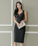 キャバドレス セクシー 膝丈ドレス 谷間魅せ 指名 XH2-ZED888377BH538