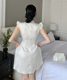 【2色】ミニドレス 中華風 Aライン 着瘦せ CHIC 大人可愛い 気質 XH2-DD4874