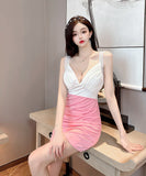 【4色】キャバドレス セクシー ミニドレス 谷間魅せ 非対称 XH2-DD4603