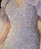 【手作り】ロングドレス キラキラ パーティー 誕生日 演奏会 宴会 マーメイド 高級感 XH2-YFTK7/7