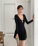 【2点セット】水着 ビキニワンピース Aライン 体型カバー モノキニ 露出控え 着痩せ 気質 フラワー カワセクシー  XH7-DP-A22364