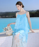 ロングドレス サンドレス キャミワンピ セクシー レース カワセクシー SNS話題 旅行 おしゃれ XH2-CD6-157-32140700