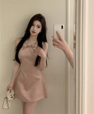 ミニドレスホルターネックリボンセクシーカワセクシーパーティードレスナイトクラブおしゃれ XH2-CD7-310-73770520