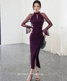 膝丈ドレスキャバドレスセクシーセレブ風通勤透明感エレガントXH2-ZED889687GT347