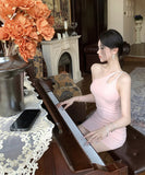 【2色】ミニドレス キャバドレス ワンーショルダー 非対称 セクシー パーティー 指名 XH2-CD7-437-22590570