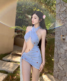 水着 ビキニ ホルターネック セクシー ワンピース モノキニ 旅行 ビーチ 海 XH7-DP-A33995