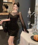 ミニドレス キラキラ キャバドレス セクシー 宴会 パーティー おしゃれ タイトドレス XH2-ZED885583DXH238