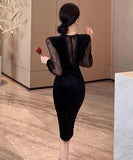 膝丈ドレス キャバドレス エレガント 気質 レース 高級感 Vネック セクシー XH2-ZED889932GT415