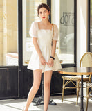 ミニドレス Aライン キャバドレス パフスリーブ レース 大人可愛い XH2-ZED889321GT350