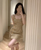 手作り ミニドレス ツイードドレス セレブ風 セクシー 高級感 デートディナー 誕生会ドレス XH2-XKD-D308-6653-Apr20