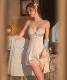 【2点セット】4色 セクシー ルームウェア  エロかわいい パジャマ レース 谷間魅せ XH8-GR2065