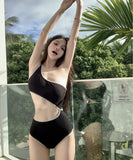 2色 black&white ビキニ 温泉 セクシー 谷間魅せ リボン 水着 モノキニ XH7-CF651