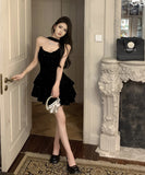 ミニドレス カワセクシー ティアードスカート 肌見せ パーティー 宴会 おしゃれ sweet dress XH2-DD4234