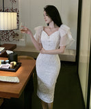 膝丈ドレス キャバドレス 刺繡 レース 小顔効果 Party エレガント 気質 XH2-ZED885384DXH449