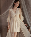 【2点セット】2色 パジャマ セクシー ルームウェア レース 勝負下着 Vネック YH8-GR3924