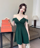 【4色】ミニドレス セクシー キャバドレス Aライン 谷間魅せ 指名 ナイトクラブ XH2-DD4460