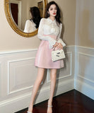 手作り ミニドレス Aライン 着瘦せ 姫様 エレガント 気質 Sweet ガーリー 高級感 XH2-JY70058