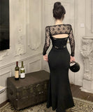 ロングドレス 宴会 レース マーメイド セクシー セレブ風 気質 XH2-ZED885323DXH245