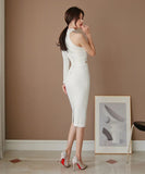 膝丈ドレス キャバドレス エレガント 気質 ワンショルダー セクシー 着瘦せ XH2-JW2673BH506