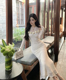 ロングドレス キャバドレス レース エレガント セレブ風 ホルターネック フラワー マーメイド XH2-DD7669