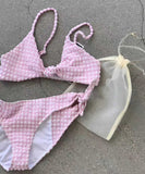 【2色】ビキニ 水着 ワンピース セクシー ガーリー かわいい ビーチ 海 温泉 チェック柄 XH7-CF-SNM24168