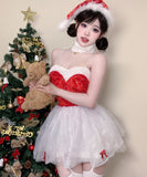 上下セット クリスマ コスプレ ベアトップ セクシー かわいい サンタ服 XH2-DML65