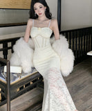 ロングドレス マーメイド レース エレガント カワセクシー 気質 着痩せ XH2-CD7-453-7930680