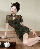 【2色】ミニドレス チャイナドレス セクシー キャバドレス 花柄 着痩せ YH2-DD6587