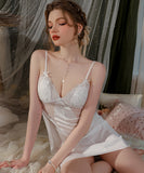 【2点セット】4色 パジャマセット セクシー ルームウェア レース 肌見せ XH8-GR3379