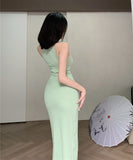 【2色】膝丈ドレス オフショルダー フリル チャイナドレス エレガント 着痩せ セクシー YH2-DD6491