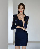 ミニドレス セクシー Vネック 谷間魅せ 指名 フリル 気質 小顔効果 お洒落 XH2-ZED882998A71