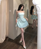 キラキラ ミニドレス キャバドレス セクシー ベアトップ Party お姫様 XH2-LQE5352H449