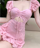 水着ビキニワンピースAライン体型カバー露出控え着痩せ気質フラワーカワセクシー XH7-CF-WX1162