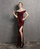 【7色】ロングドレス 高品質 キラキラ ナイトドレス 宴会 美足効果 演奏会 XH2-YEY18355#