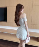 【4色】キャバドレス ミニドレス セクシー 谷間魅力 party レース かわいい YH2-DD6599