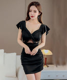【2色】キャバドレス セクシー ミニドレス 谷間魅せ 指名 XH2-YZY-Y119