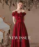 ロングドレス ベアトップ フラワー カラードレス 高級感 ウェディングドレス 宴会 演奏会　XH2-MBYD-6.1