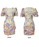 手作り ミニドレス 花柄 キャバドレス エレガント 気質 おしゃれ Vネック YH2-JY40373