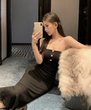 ロングドレス ベアトップ キャバドレス パーティー セクシー キラキラ キャバクラ XH2-XKD-D342-892-Nov13