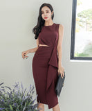 キャバドレス 膝丈ドレス フリル セクシー タイトドレス XH2-ZED885196A71