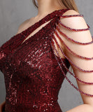 【5色】ロングドレス 高品質 キラキラ ナイトドレス 宴会 ワンショルダー 演奏会 XH2-YEY18519#