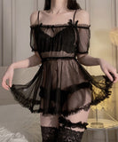 4点セット【3色】セクシーランジェリー セクシー下着 ベビードール キャミソール ルームウェア レース 透け感 魅惑 XH8-SY0047