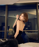 ロングドレス キャバドレス ホルターネック セクシー レース パーティー エレガント 宴会 キャバクラ XH2-XKD-D452-987-Nov17