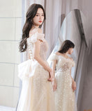 ロングドレス キラキラ 誕生日 パーティードレス お姫様 演奏会 宴会 XH2-BYLF77