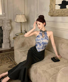 【2色】ロングドレス キャバドレス マーメイド 花柄 セクシー おしゃれ エレガント XH2-ZED889128DXH343B