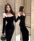 ロングドレス キャバドレス レース ベアトップ セクシー マーメイド 宴会 パーティー XH2-ZED886175DXH343A