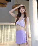 3点セット【3色】水着 ビキニ ビーチ 可愛い ホルターネック INS話題 着痩せ おしゃれ XH7-DP-A10235